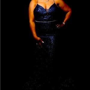 Sequined blue dress formal